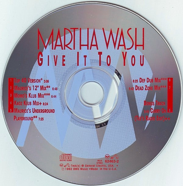 Martha Wash : Give It To You (CD, Maxi)