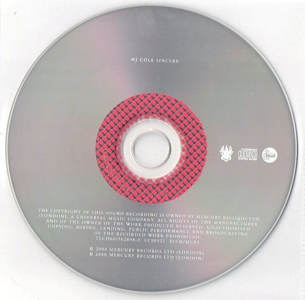 MJ Cole : Sincere (CD, Single, Enh)