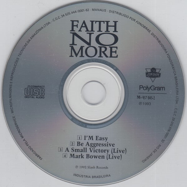 Faith No More : I'm Easy / Be Aggressive (CD, Maxi)