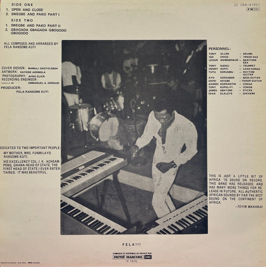 Fela Kuti & Africa 70 : Open & Close (LP, Album, RE)