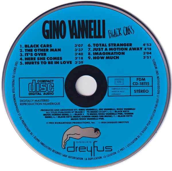 Gino Vannelli : Black Cars (CD, Album, Blu)