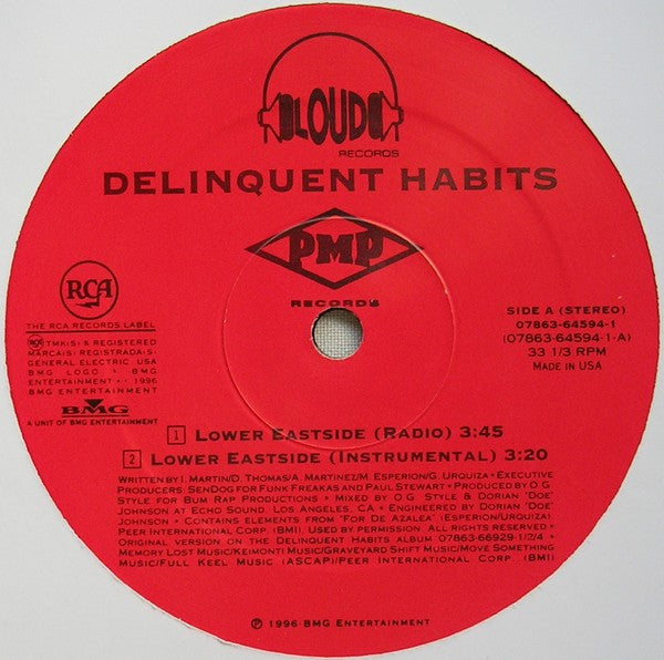 Delinquent Habits : Lower Eastside (12")