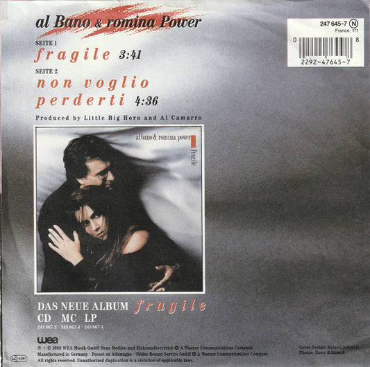 Al Bano & Romina Power : Fragile (7", Single)