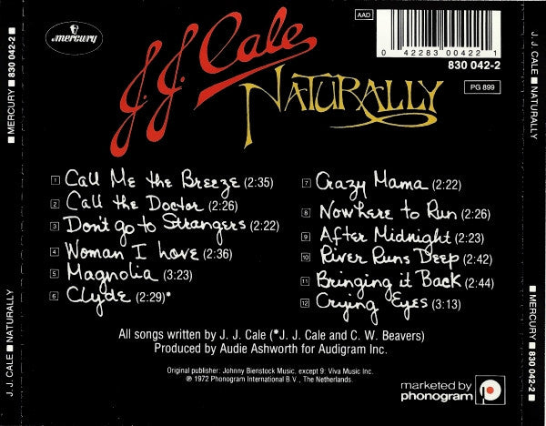 J.J. Cale : Naturally (CD, Album, RE)