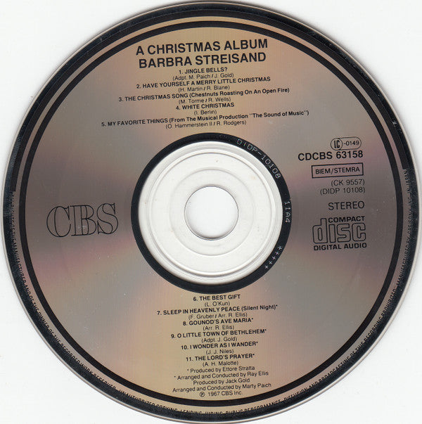 Barbra Streisand : A Christmas Album (CD, Album, RE)