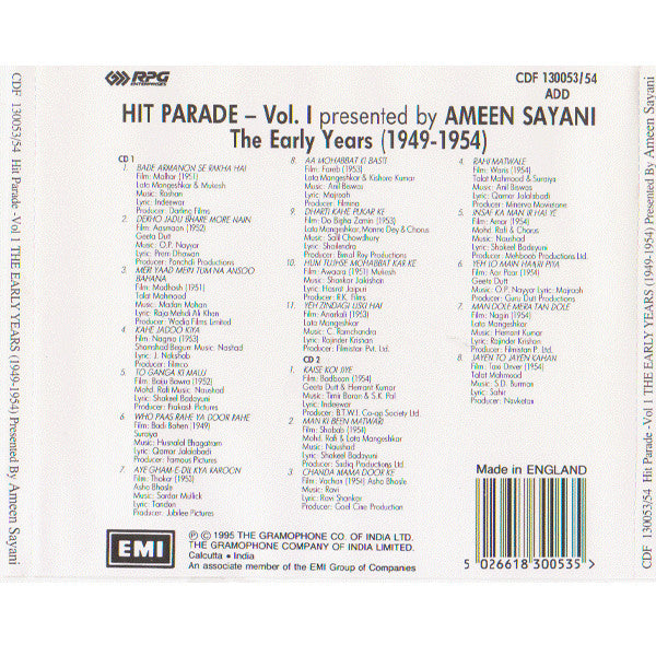 Various : Hit Parade Vol. 1 The Early Years (1949-1954) (2xCD, Comp)