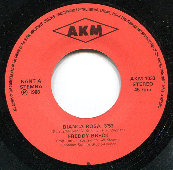 Freddy Breck : Bianca Rosa (7", Single)