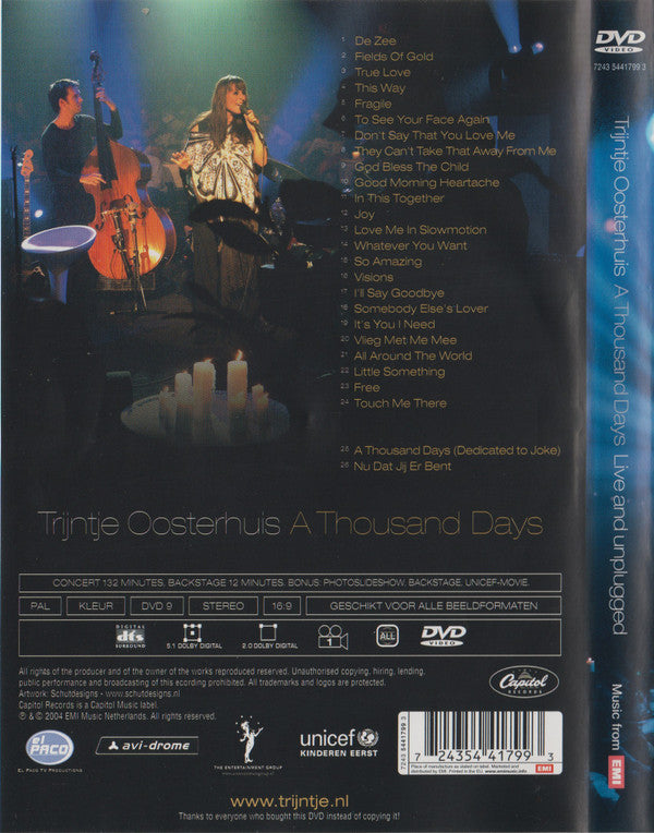 Trijntje Oosterhuis : A Thousand Days (DVD-V, PAL)