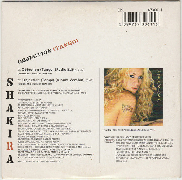 Shakira : Objection (Tango) (CD, Single)