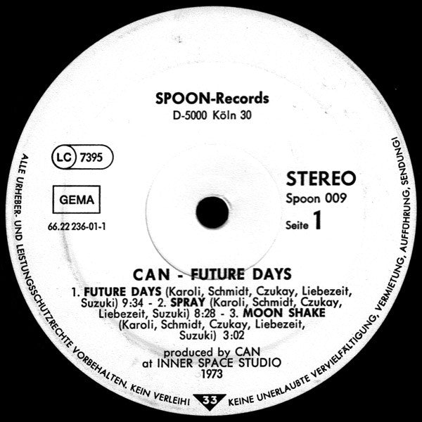 Can : Future Days (LP, Album, RE)