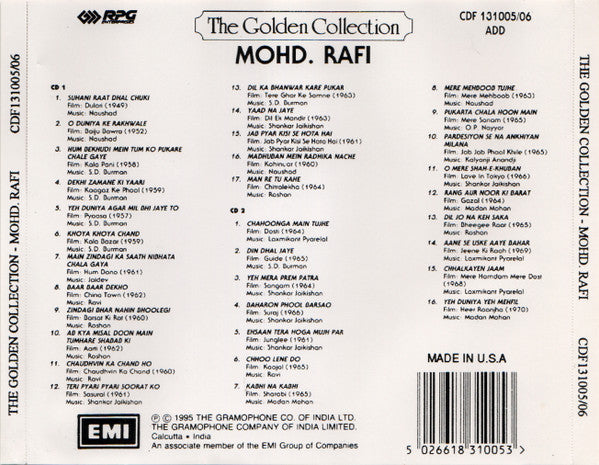 Mohammed Rafi : The Golden Collection (2xCD, Comp)