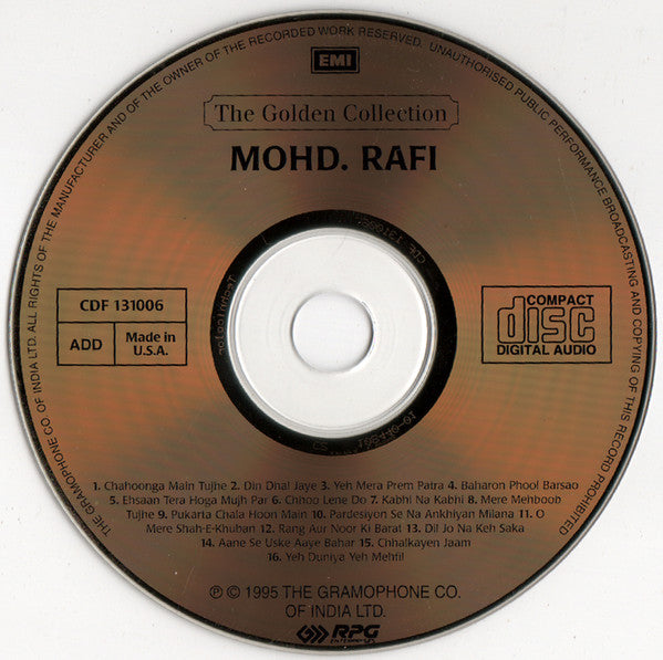 Mohammed Rafi : The Golden Collection (2xCD, Comp)