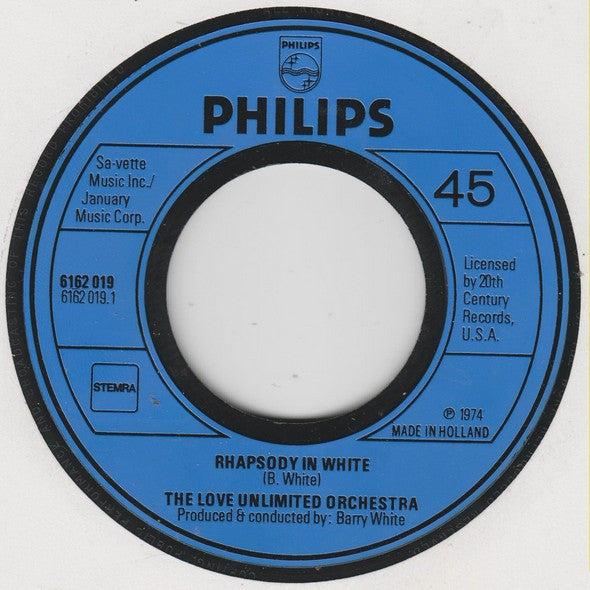 Love Unlimited Orchestra : Rhapsody In White / Barry's Theme (7")