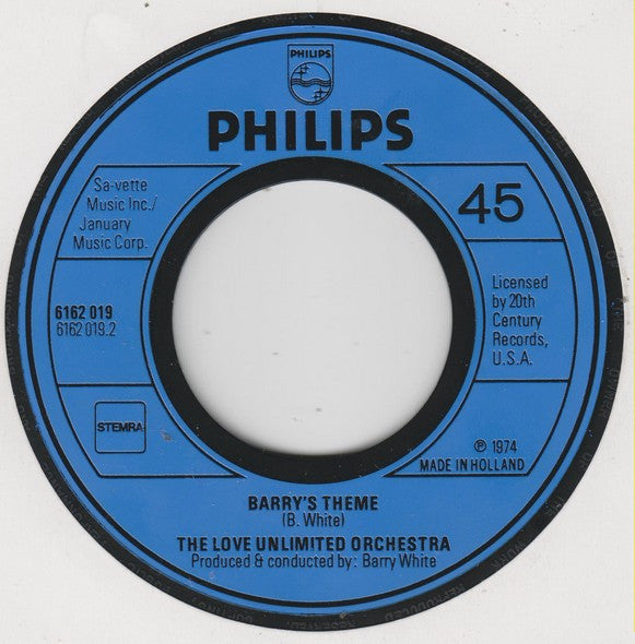 Love Unlimited Orchestra : Rhapsody In White / Barry's Theme (7")