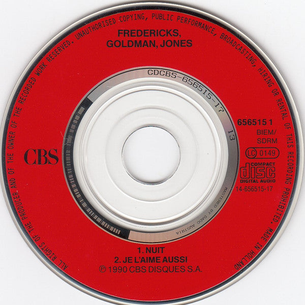 Fredericks Goldman Jones : Nuit (CD, Mini, Single)