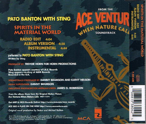 Pato Banton With Sting : Spirits In The Material World (CD, Single)