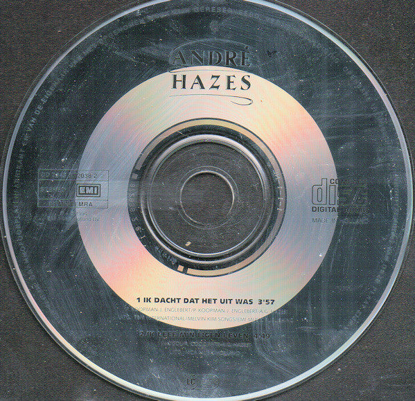 André Hazes : Ik Dacht Dat Het Uit Was / Ik Leef M'n Eigen Leven (CD, Single)