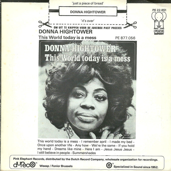 Donna Hightower : Just A Piece Of Bread (7")