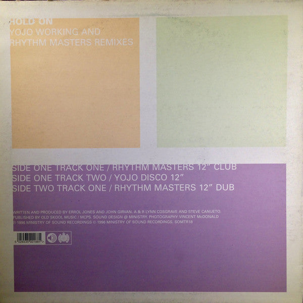 YoJo Working : Hold On (Remixes) (12")