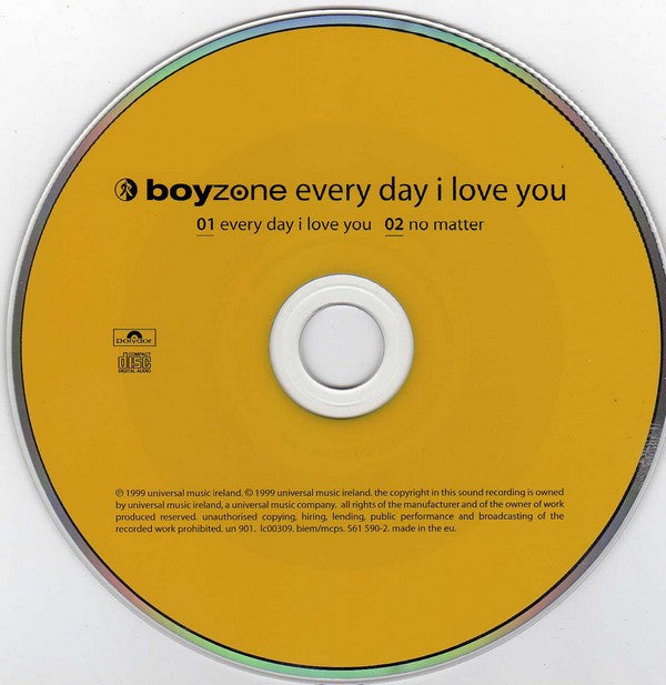 Boyzone : Every Day I Love You (CD, Single)