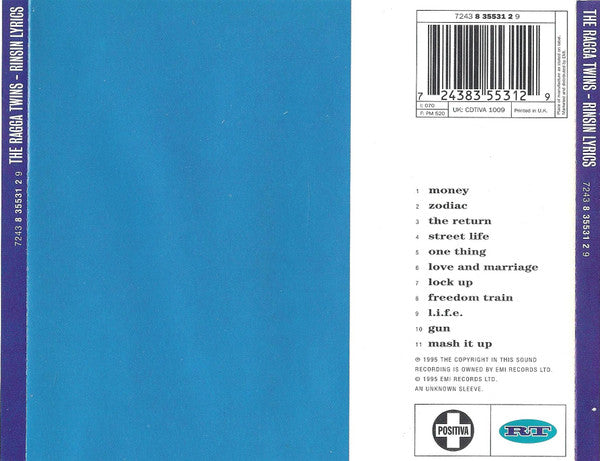 The Ragga Twins : Rinsin Lyrics (A Reggae, Jazz & Hip Hop Soundclash) (CD, Album)