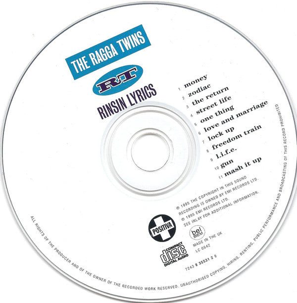The Ragga Twins : Rinsin Lyrics (A Reggae, Jazz & Hip Hop Soundclash) (CD, Album)