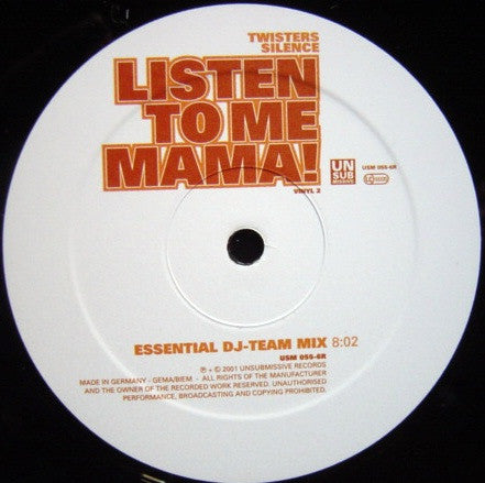Twister's Silence : Listen To Me Mama (12", Single, Vin)