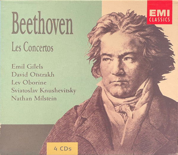 Beethoven* - Emil Gilels, David Oïstrakh*, Lev Oborine*, Sviatoslav Knushevitsky, Nathan Milstein : Les Concertos (4xCD, Comp, Mono + Box)
