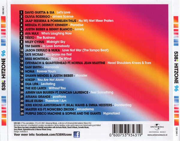 Various : 538 - Hitzone 96 (CD, Comp)