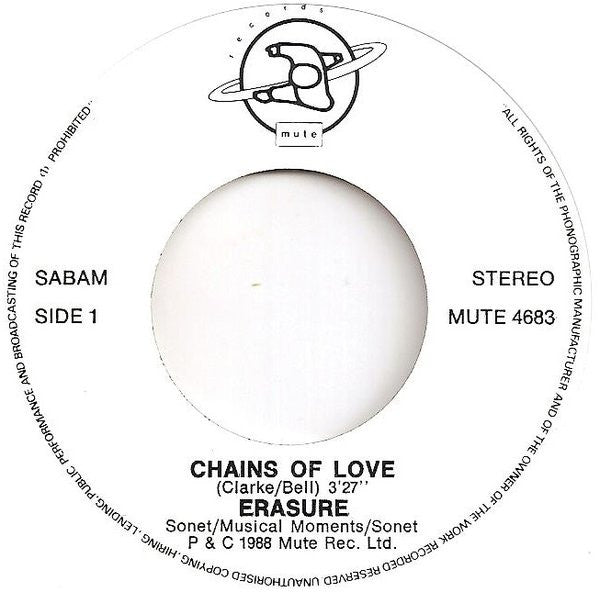 Erasure : Chains Of Love (7", Single)