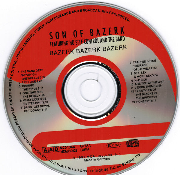 Son Of Bazerk Featuring No Self Control And The Band : Bazerk Bazerk Bazerk (CD, Album)