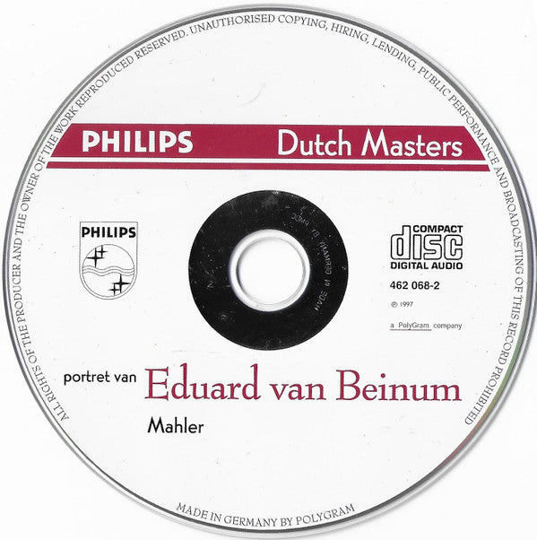 Gustav Mahler - Eduard van Beinum : Portret van Eduard van Beinum (CD, Album, RE)