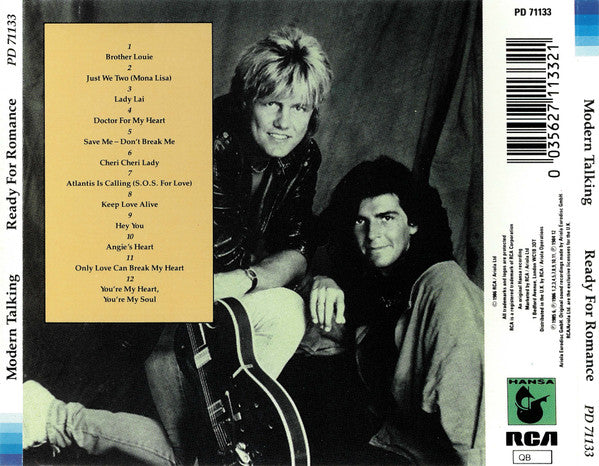 Modern Talking : Ready For Romance (CD, Album)