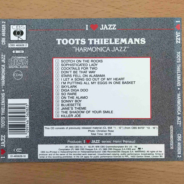 Toots Thielemans : Harmonica Jazz (CD, Album, RE)