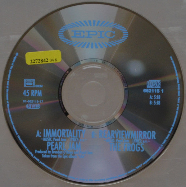 Pearl Jam : Immortality (CD, Single)