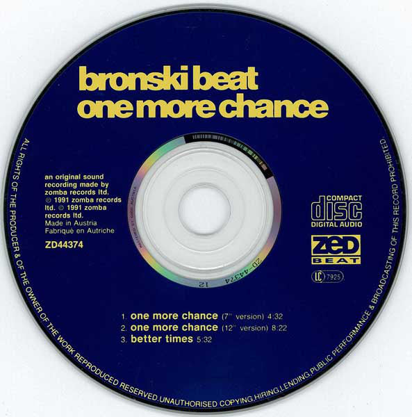 Bronski Beat : One More Chance (CD, Single)