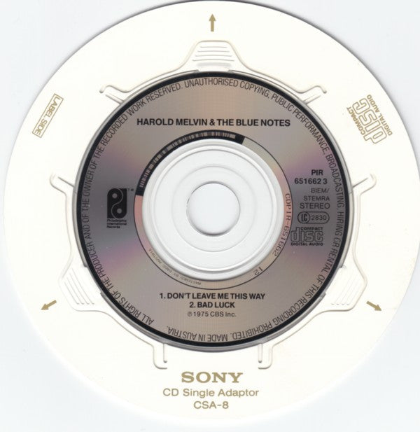 Harold Melvin And The Blue Notes : Don't Leave Me This Way / Bad Luck (CD, Mini, Single)