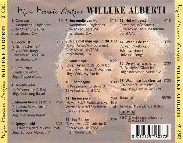 Willeke Alberti : Mijn Mooiste Liedjes (CD, Comp)