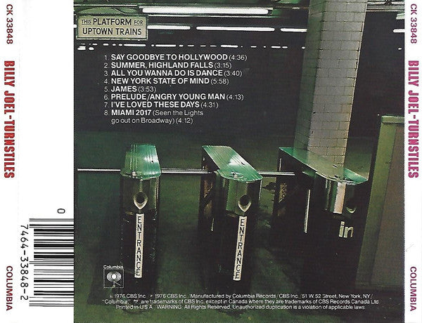 Billy Joel : Turnstiles (CD, Album, RE, Pit)
