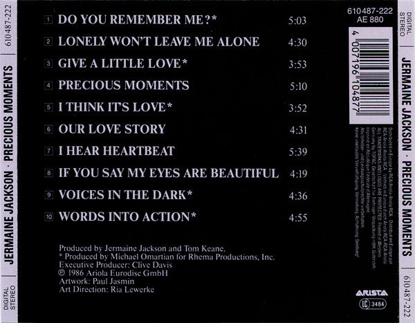 Jermaine Jackson : Precious Moments (CD, Album)