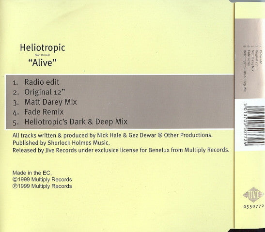 Heliotropic Feat. Verna V : Alive (CD, Maxi)