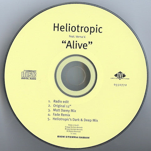 Heliotropic Feat. Verna V : Alive (CD, Maxi)