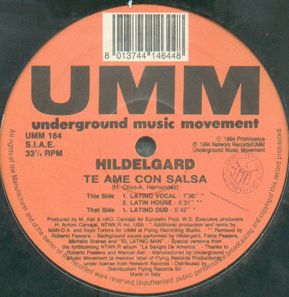 Hildelgard : Te Ame Con Salsa (12")