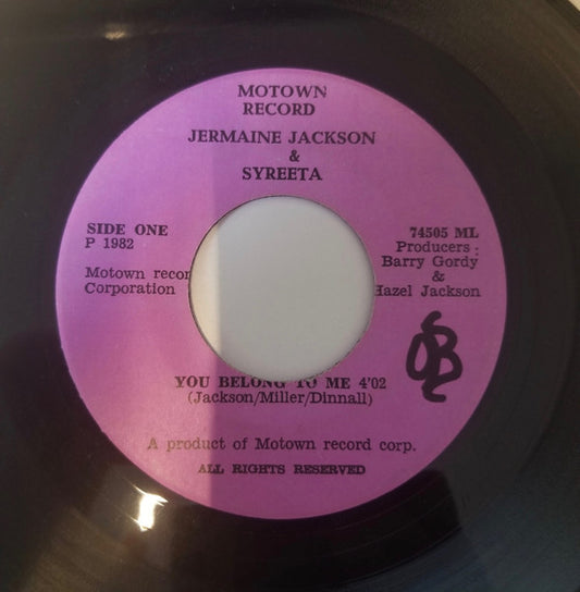 Jermaine Jackson : You Belong To Me / You Moved A Mountain (7", Single)