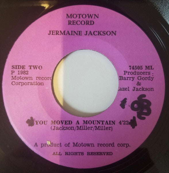 Jermaine Jackson : You Belong To Me / You Moved A Mountain (7", Single)