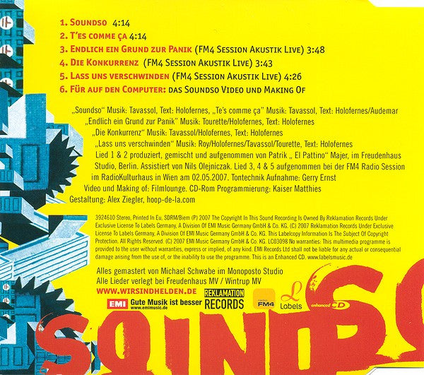 Wir Sind Helden : Soundso (CD, Maxi, Enh)