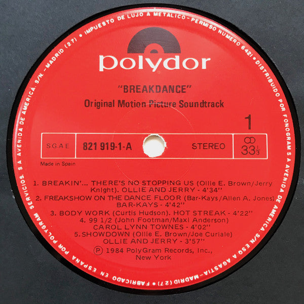 Various : Breakdance  - Original Motion Picture Soundtrack (LP, Comp)