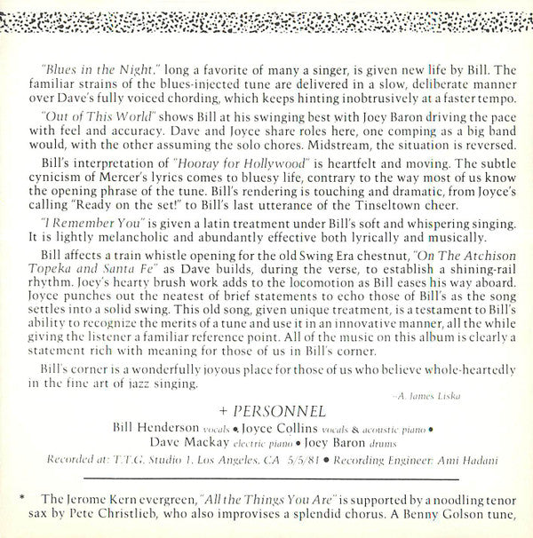 Bill Henderson (3) : Something's Gotta Give (CD, Album)