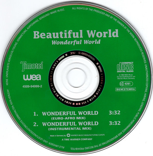 Beautiful World : Wonderful World (Timotei) (CD, Single)