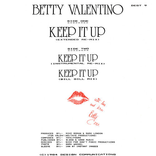 Betty Valentino : Keep It Up (12")